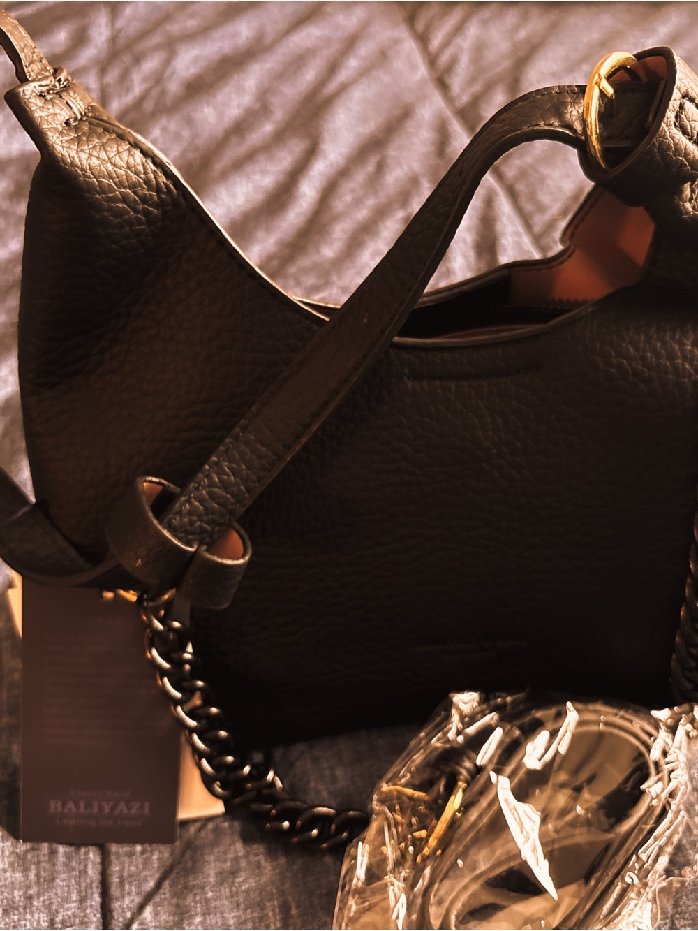 ✨ BALIYAZI Black Chain Shoulder Bag Crossbody Purse